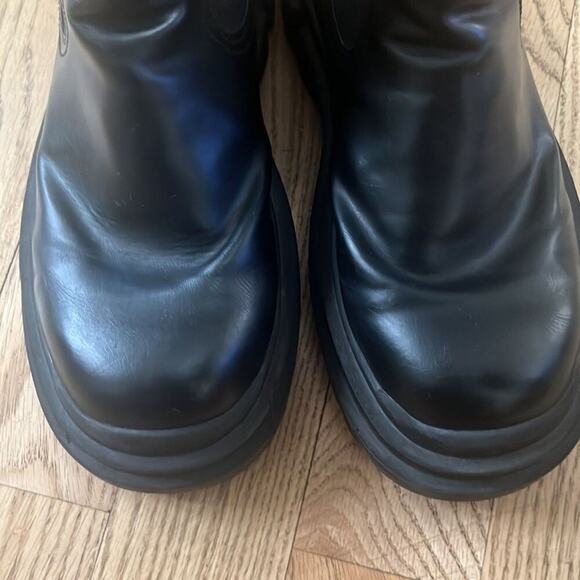 BERSHKA STRETCH ANKLE BLACK BOOTS WITH TRACK SOLE SIZE 42 - Picture 6 of 6